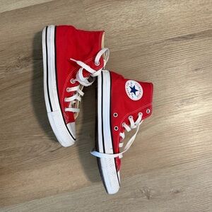 Women’s 7.5 Red Converse High-Top Sneakers